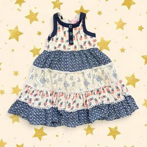 3T Cutey Couture Girls' Sleeveless Tiered Dress with Mixed Pineapple Floral